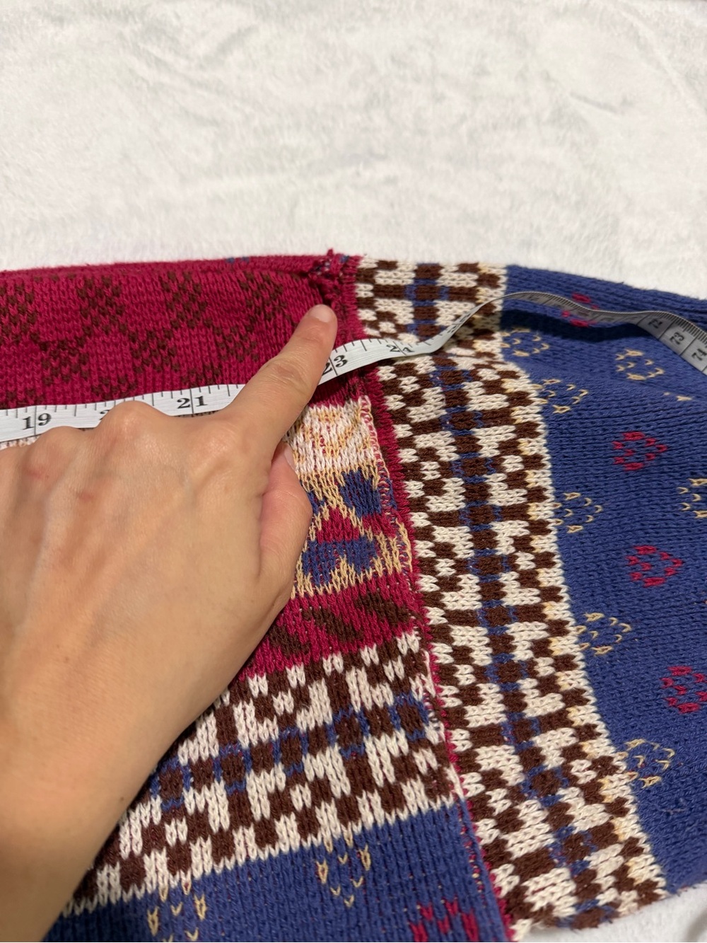 Vintage Cabin Creek Geometric Patchwork Knit Cardigan Grandpa Sweaters - Picture 6 of 6